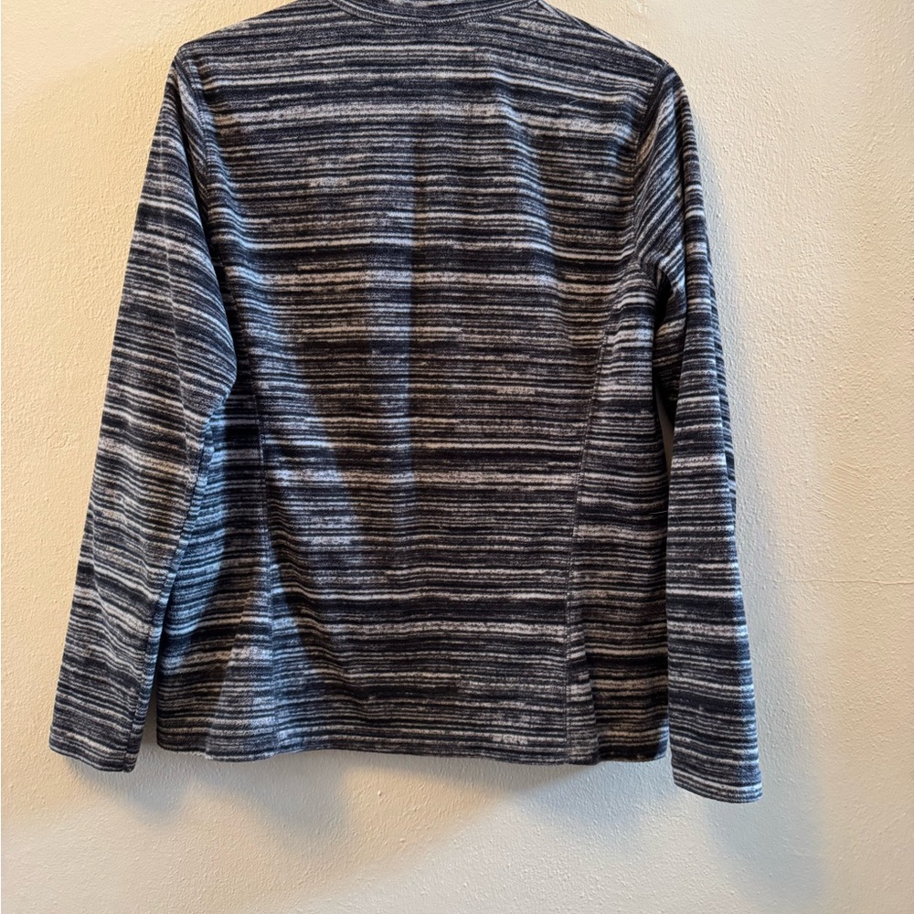 Eddie Bauer Gray & Black Striped Full-Zip lightweight jacket with pockets M - Picture 2 of 10